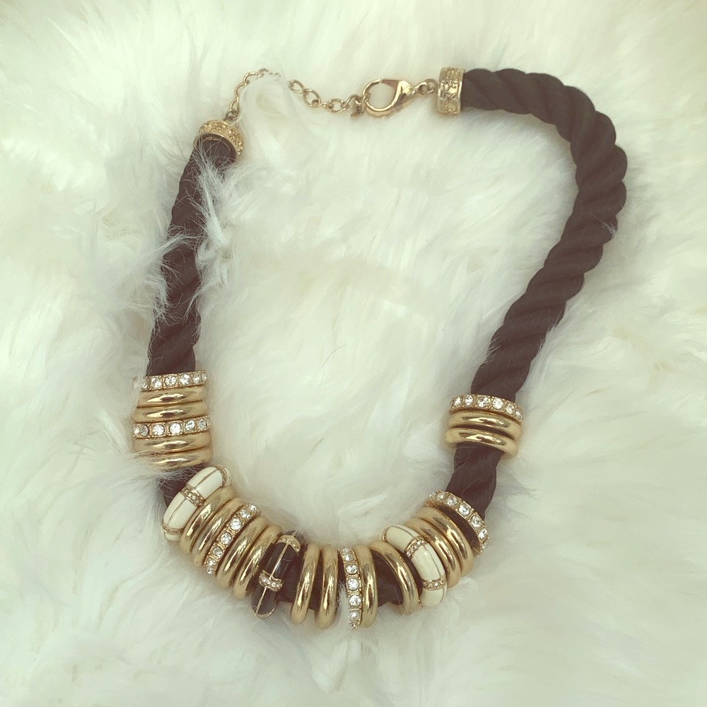 Nautical Black Twisted Cord Necklace